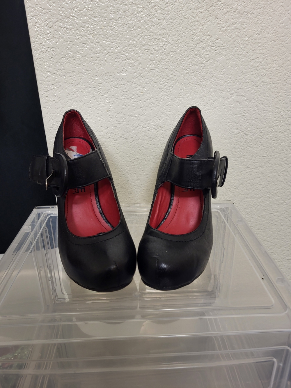 Black Mary Jane Pumps with Red Insole - Women's Classic Style